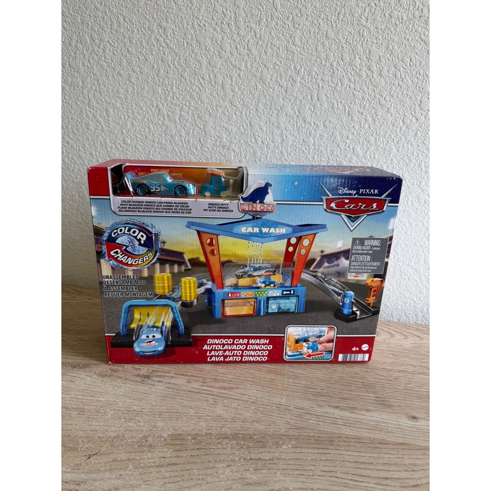Disney Pixar Cars Dinoco Car Wash Playset Mattel Color Changers McQueen Pitty